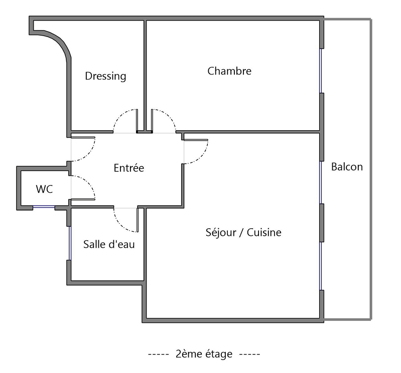 T2 de 40m2 avec balcon côté cour (Chartreux) – photo 8