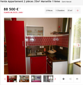 Vente appartement 2 pièces Marseille 11ème appartement F2 T2 2 pièces 35m² 88500€