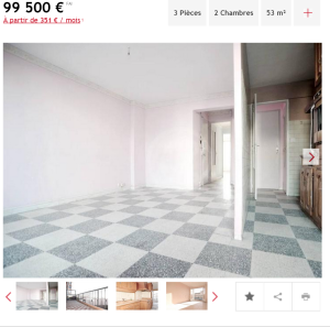 Vente appartement 3 pièces Marseille 2ème appartement F3 T3 3 pièces 53m² 99500€