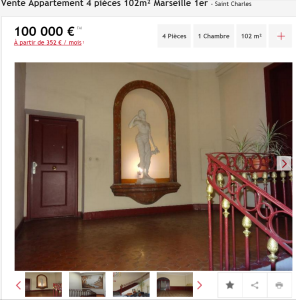 Vente appartement 4 pièces Marseille 1er appartement F4 T4 4 pièces 102m² 100000€