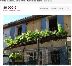 Vente maison 3 pièces Marseille 3ème maison Maison de ville F3 T3 3 pièces 40m² 80000€