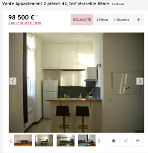 vente 2 pièce le rouet 13008 marseille