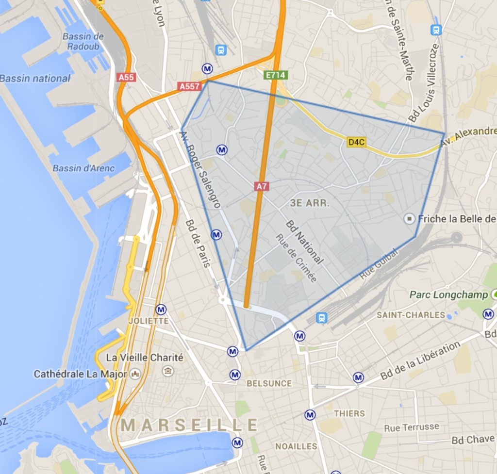 Carte du 3e arrondissement de marseille