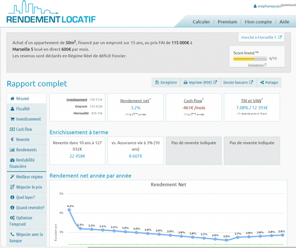 Calculateur du rendement locatif moyen rentabilité locative